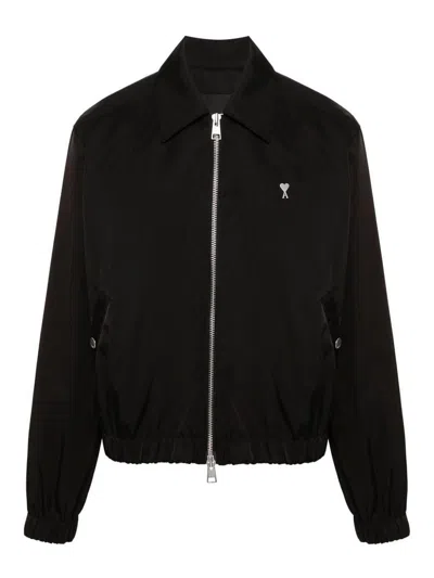 Shop Ami Alexandre Mattiussi De Coeur-appliqu Jacket In Black