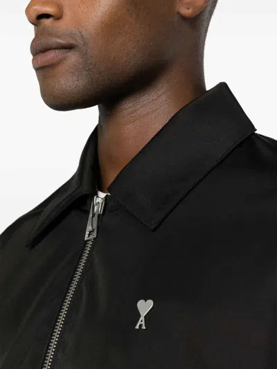 Shop Ami Alexandre Mattiussi De Coeur-appliqu Jacket In Black