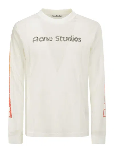 Shop Acne Studios White T-shirt In Beige