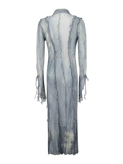 Shop Acne Studios Blue Printed Dress In Dark Wash