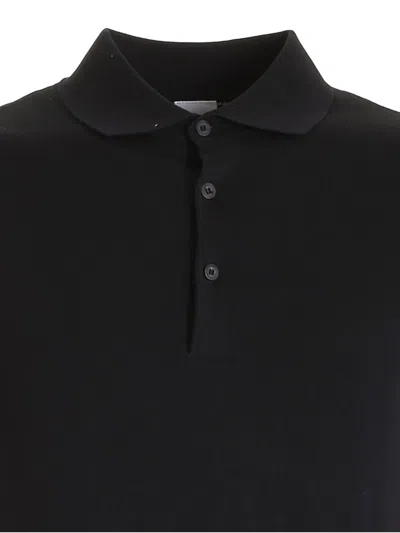 Shop Aspesi Three-button Polo Shirt In Black
