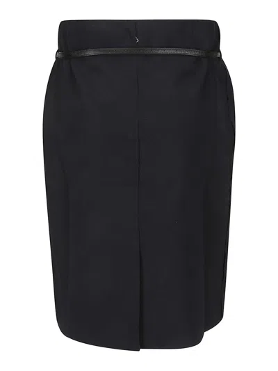 Shop 16arlington Delta Midi Skirt With Leather Belt In Blue