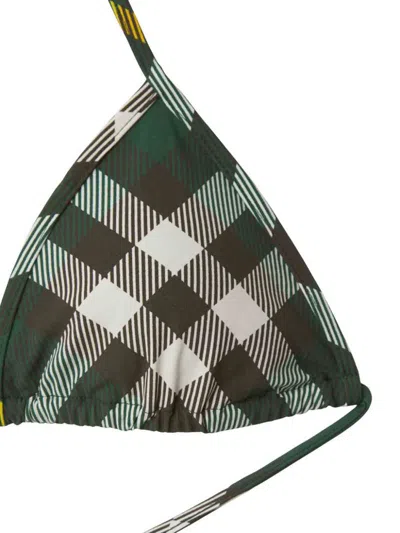 Burberry Check Lycra Triangle Bikini Top In Black