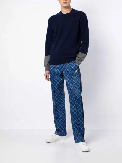 Comme Des Garçons Colour-block Crew Neck Sweater In Grey