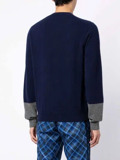 Comme Des Garçons Colour-block Crew Neck Sweater In Grey