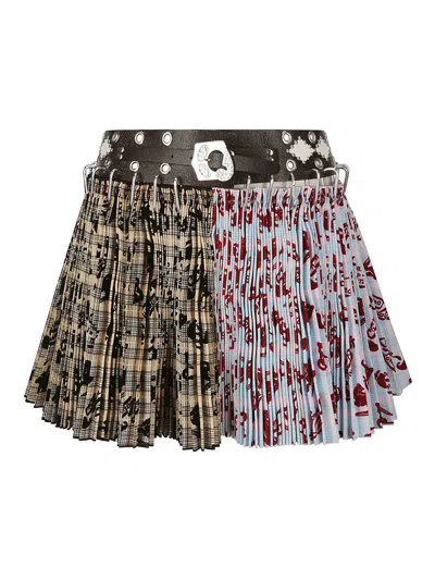 Shop Chopova Lowena Mini Carabiner Skirt In Brown