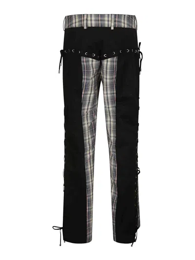 Shop Chopova Lowena Collage Tartan Trousers In Black