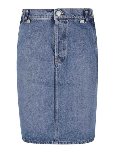 Shop Coperni Denim Skirt In Blue