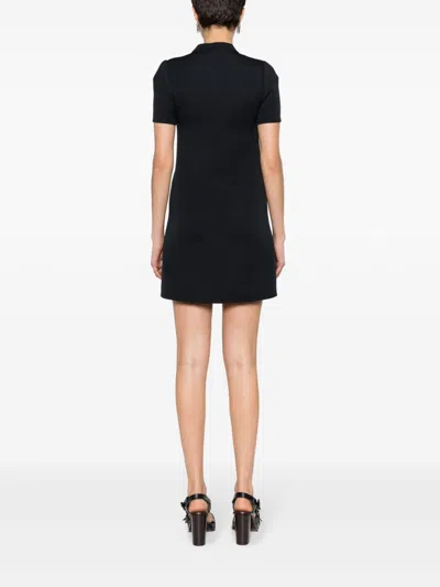 Courrèges Knee Length Dress Patch Pockets In Black