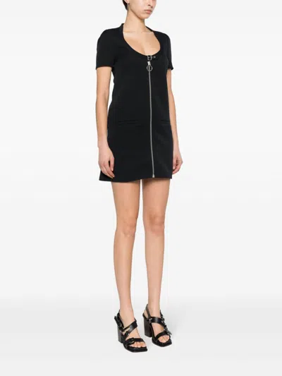 Courrèges Knee Length Dress Patch Pockets In Black