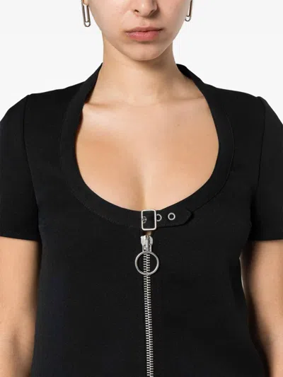 Courrèges Knee Length Dress Patch Pockets In Black