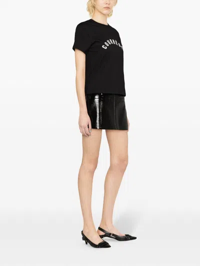 Shop Courrèges Ac Straight Cotton T-shirt In Black