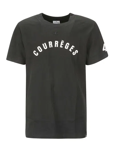 Shop Courrèges Ac Straight Printed T-shirt In Black