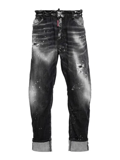 Shop Dsquared2 Big Brother Distressed-finish Jeans In Black