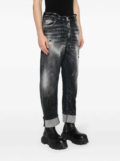 Shop Dsquared2 Big Brother Distressed-finish Jeans In Black