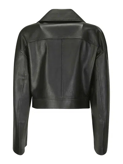Desa 1972 Off-centre-fastening Leather Jacket In Black