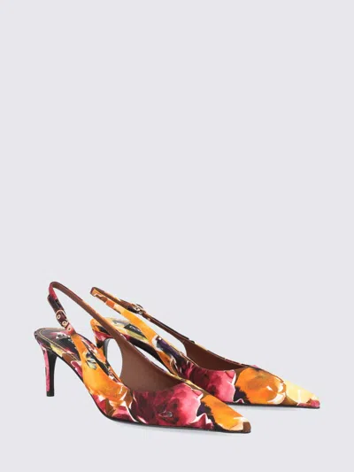 Shop Dolce & Gabbana Broccato Slingback In Multicolour