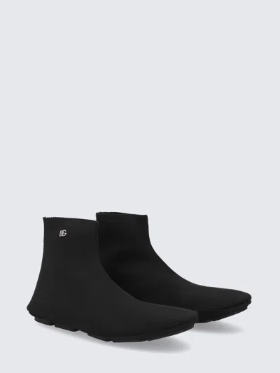 Shop Dolce & Gabbana Ankle Boot In Stretch Jersey In Black