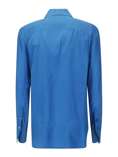 Shop Equipment Silk Shirt In Blue
