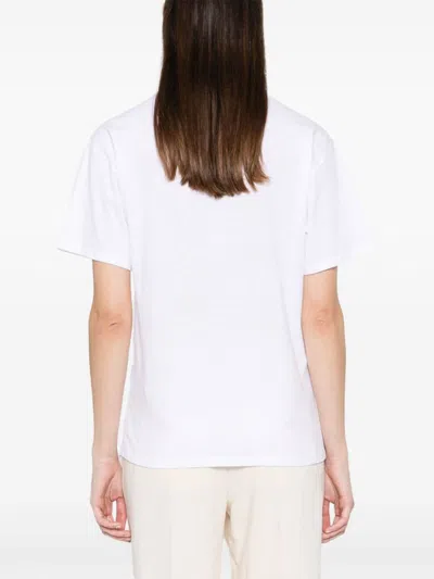 Shop Ermanno Firenze Embroidered Cotton T-shirt In White