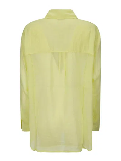 Shop Forte Forte Cotton Silk Voile Oversized Shirt In Yellow