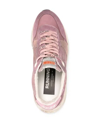 Shop Golden Goose Running Sole Lace-up Sneakers In Nude & Neutrals