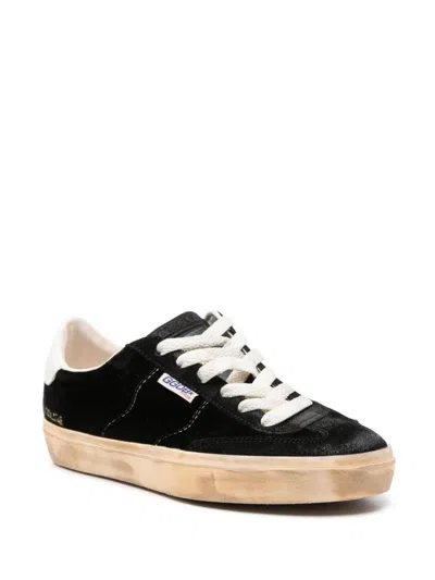 Golden Goose Velvet Upper Suede Hf Tongue Leather Heel In Black