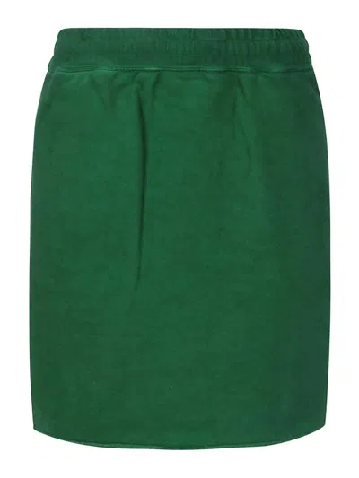 Shop Golden Goose Journey Ws Drawstring Garment Cold Dyed Skirt In Green
