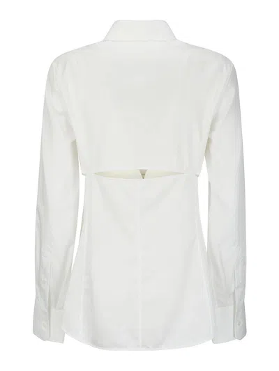 Helmut Lang Cotton Slash-detail Shirt In Beige