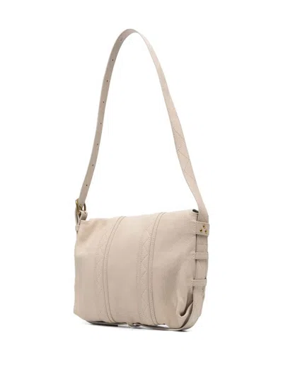 Shop Jérôme Dreyfuss Joe Leather Shoulder Bag In Light Beige