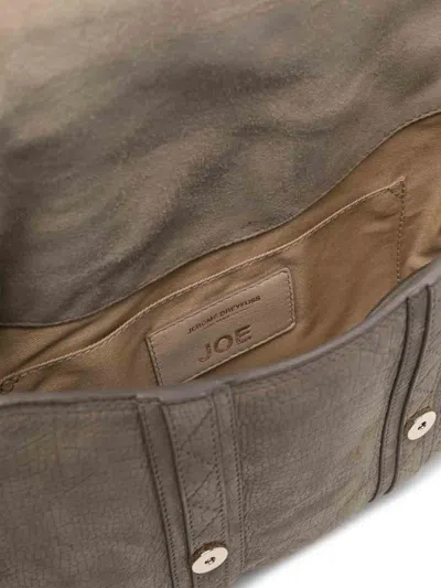Shop Jérôme Dreyfuss Croc-embossed Shoulder Bag In Grey