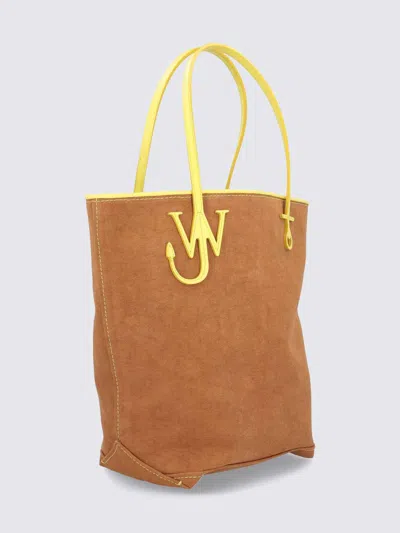 Shop Jw Anderson Anchor Tall Tote Bag In Beige