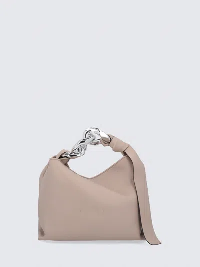 Shop Jw Anderson Chain Hobo Small Bag In Leather In Beige