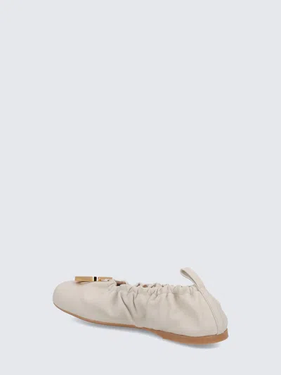 Shop Jw Anderson Nappa Ballerina With Logo In Gold