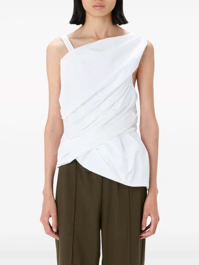 Shop Jw Anderson Twisted Cotton Vest Top In White