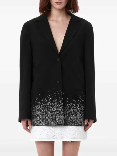Jw Anderson Crystal Embellished Single-breasted Blazer In Black