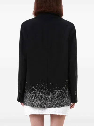 Jw Anderson Crystal Embellished Single-breasted Blazer In Black