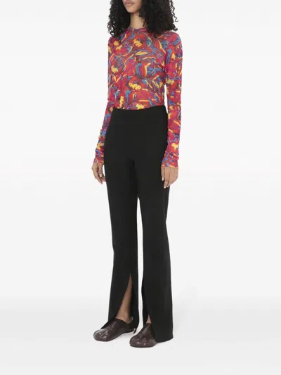 Jw Anderson Front-slit Straight Pants In Black