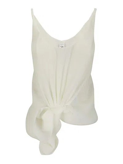 Shop Jw Anderson Knot Front Strap Top In Cream