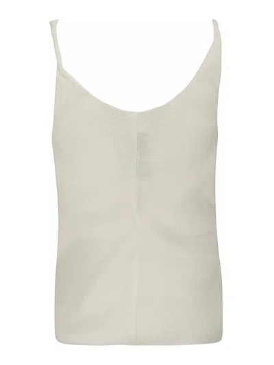 Shop Jw Anderson Knot Front Strap Top In Cream