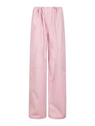 Shop Juunj Pink Trousers With Wide Leg In Nude & Neutrals