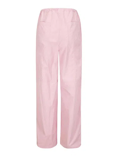 Shop Juunj Pink Trousers With Wide Leg In Nude & Neutrals