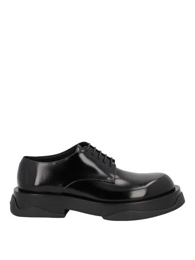 Shop Jil Sander Lace-up Shoe In Brushed Leather In Black