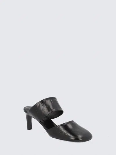 Shop Jil Sander Leather Mule With Heel In Black