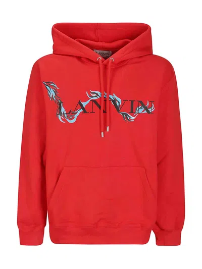 Shop Lanvin Oversized Hoodie In Red