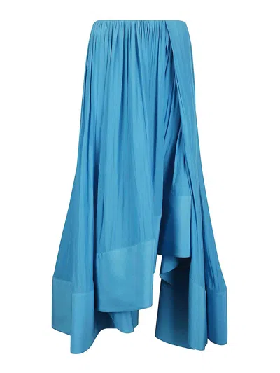 Shop Lanvin Falda Semilarga - Azul Claro In Light Blue