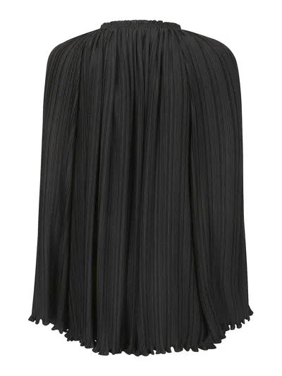 Lanvin Long-sleeved Pleated Blouse In Black