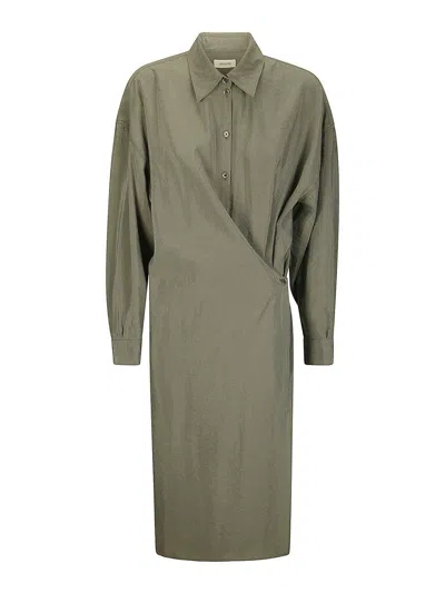 Shop Lemaire Long Dress In Grey