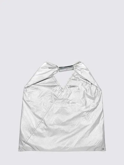 Shop Mm6 Maison Margiela Japanese Bag Classic Medium In Tyvek In Silver