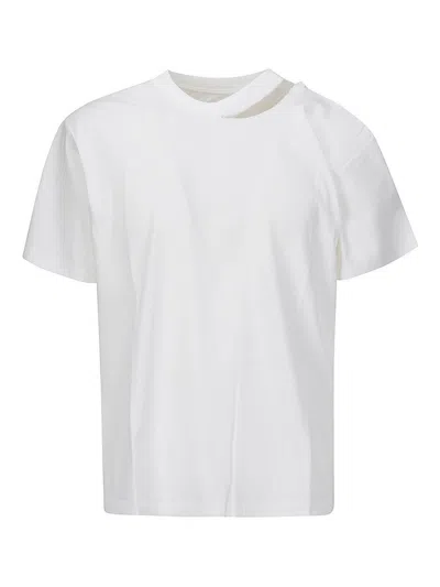Shop Mm6 Maison Margiela T-shirt With Cut Out In White